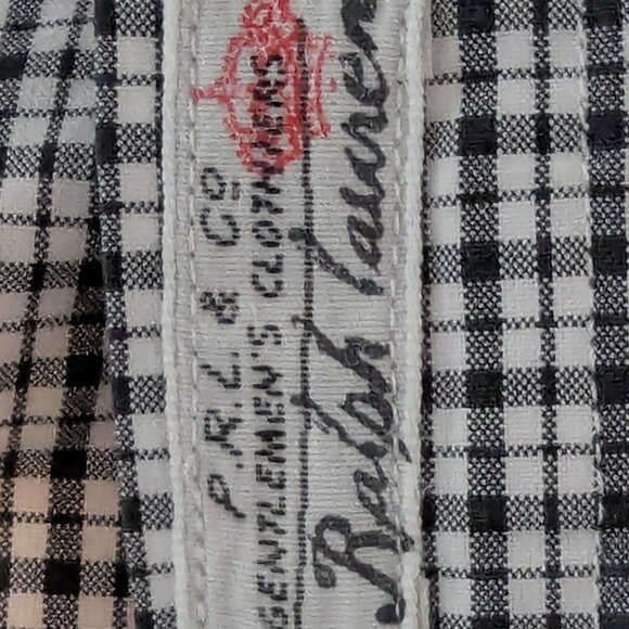 Vintage Ralph Lauren Black and White Check Shirt Button Down Men's - Size XL - Picture 8 of 15